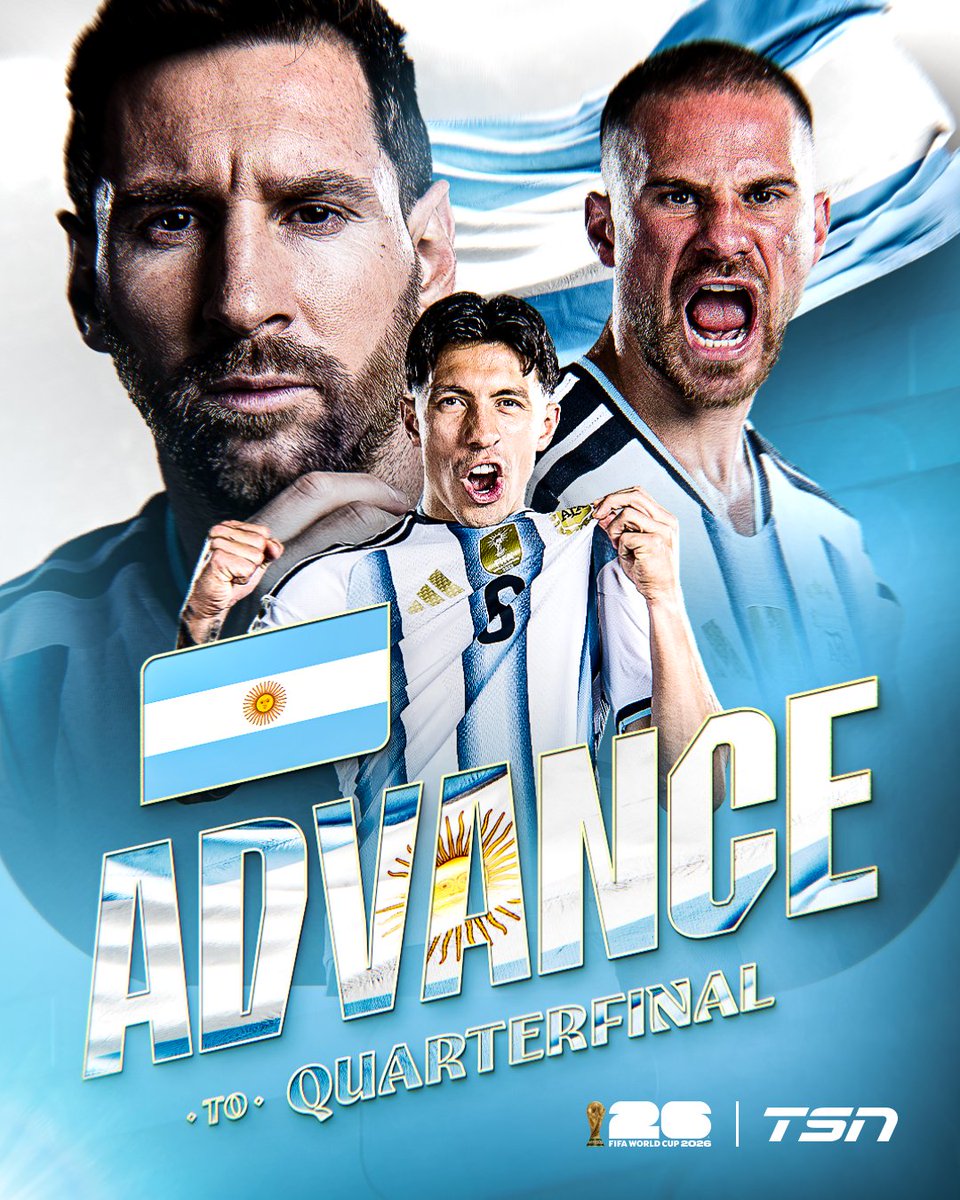 JC1Productions's tweet photo. RT @TSN_Sports: WHAT A MATCH.

ARGENTINA ADVANCES TO THE #FIFAWORLDCUP QUARTER-FINAL IN DRAMATIC FASHION! 🇦🇷 https://t.co/FroIejvlXN