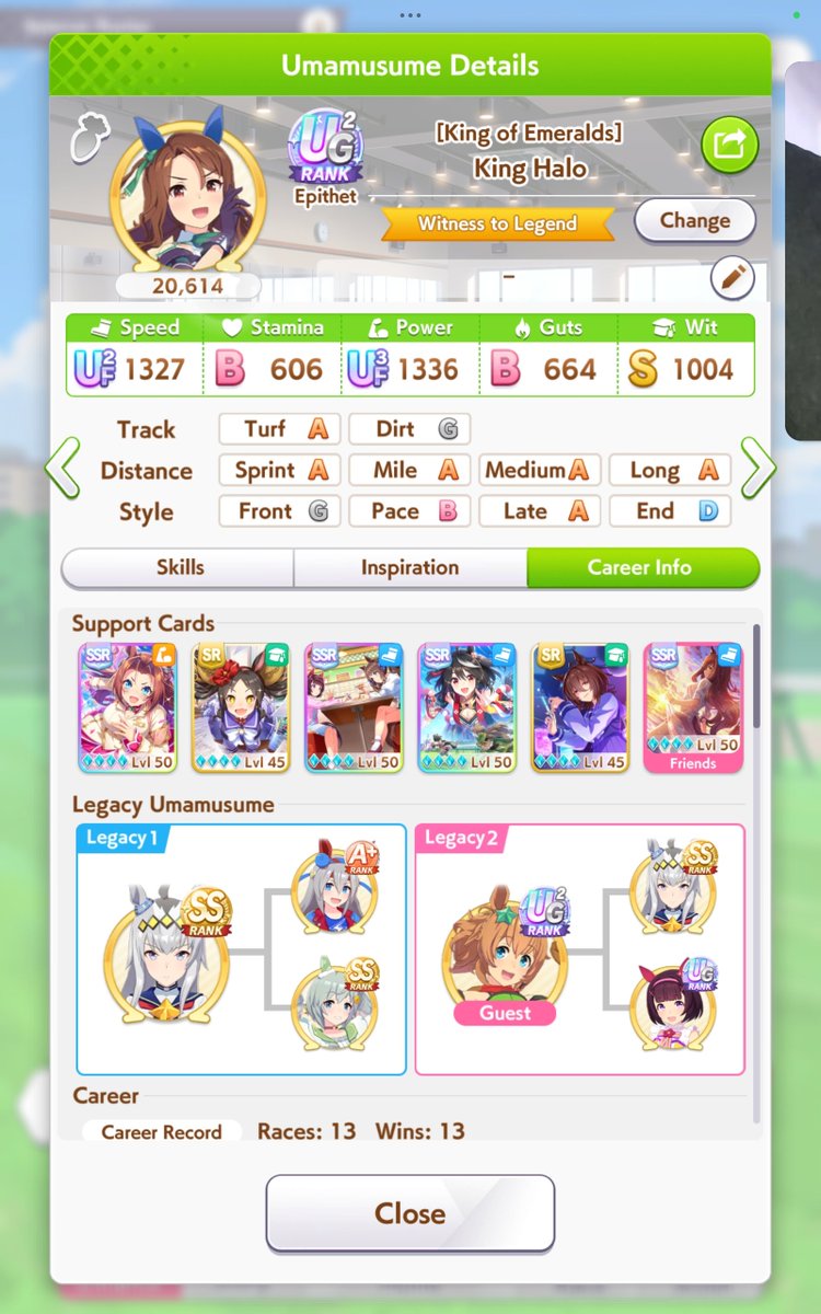 kuygewla's tweet photo. My first UG rank in uma musume omg all hail king halo!!! https://t.co/VsLWGrCud3