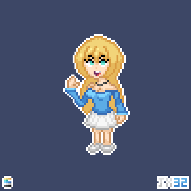 Jean_X32's tweet photo. La evolución de Amy (My OC) ahora con un nuevo vestido.
#pixelartㅤㅤㅤ 
         <-- 2024 💜 2026 --> https://t.co/pkxDK8CNwz