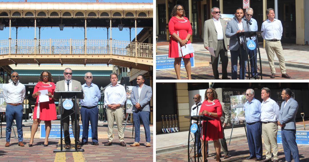 OrlDistrict2's tweet photo. Orlando is always growing and evolving. Today's groundbreaking on Church Street marks the beginning of improvements that will create a more welcoming public space while supporting the continued vitality of Downtown Orlando. https://t.co/FxCk6xoEcE