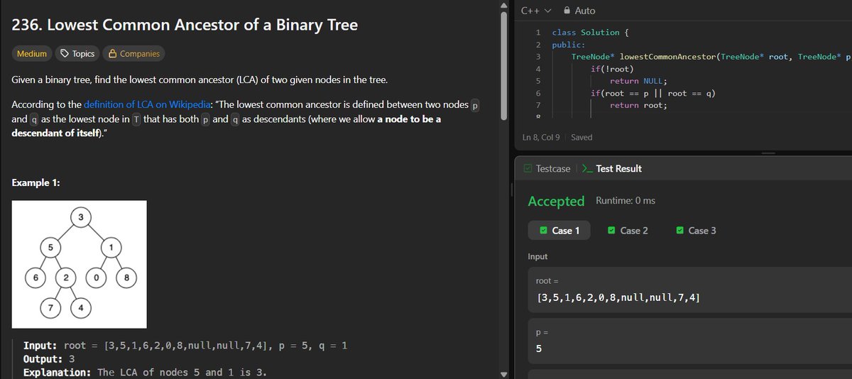 lil_meee15's tweet photo. 📅 Day 37 - #SDESheetChallenge

✅ POTD: Concatenate Non-Zero Digits and Multiply by Sum I

✅ Completed 4 problems from the Binary Trees list II

@striver_79 

@takeUforward_ https://t.co/SZVJXgOtWJ