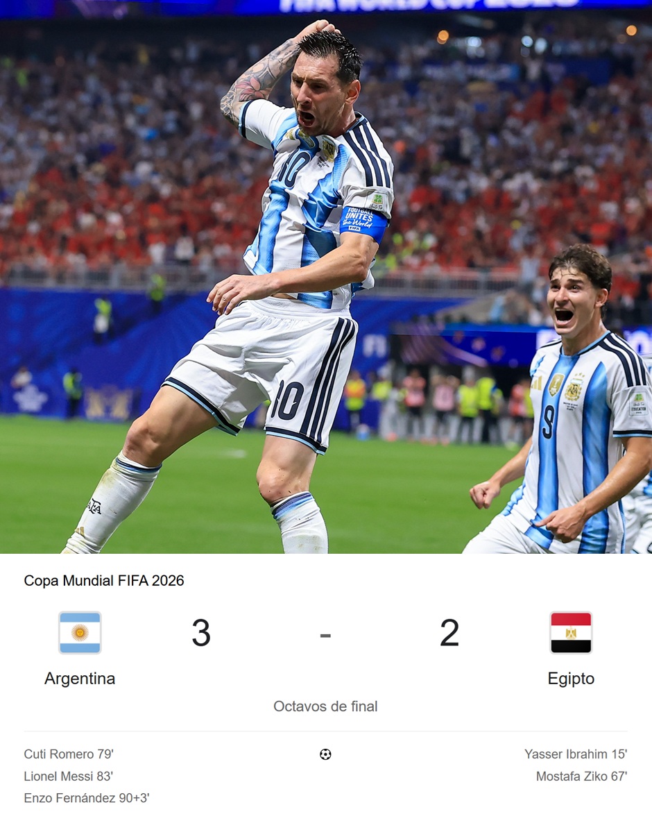 porquetendencia's tweet photo. "Vamos Argentina":
Porque la Selección eliminó a Egipto y avanzó a los cuartos de final de la #CopaMundialFIFA https://t.co/mzmUJPgNjI