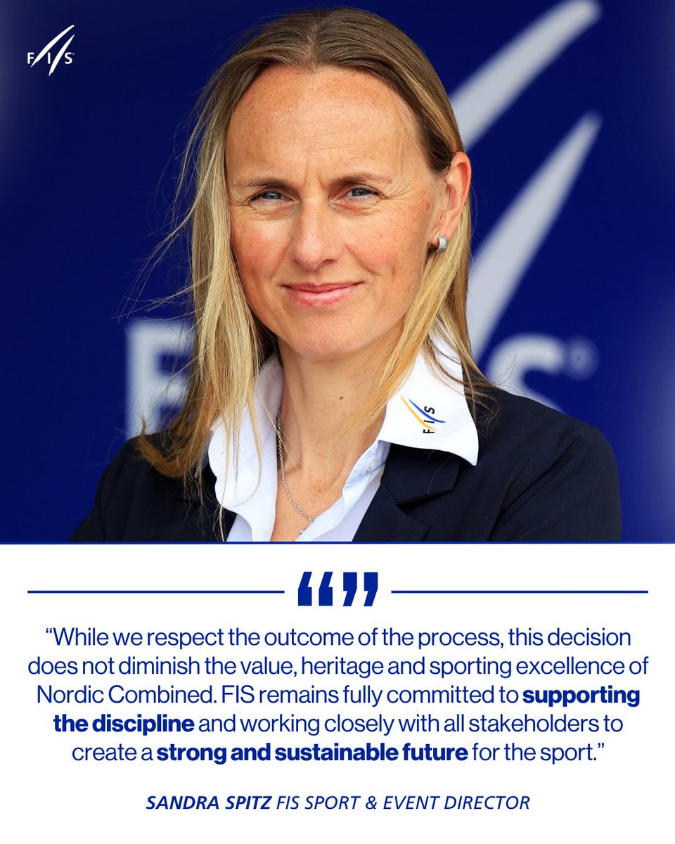 fisnoco's tweet photo. We stand together behind Nordic Combined - no matter today’s decision🤝
Thank you for all your support!💙
#fisnoco #nordiccombined #wintersport https://t.co/ZtromYjFbt
