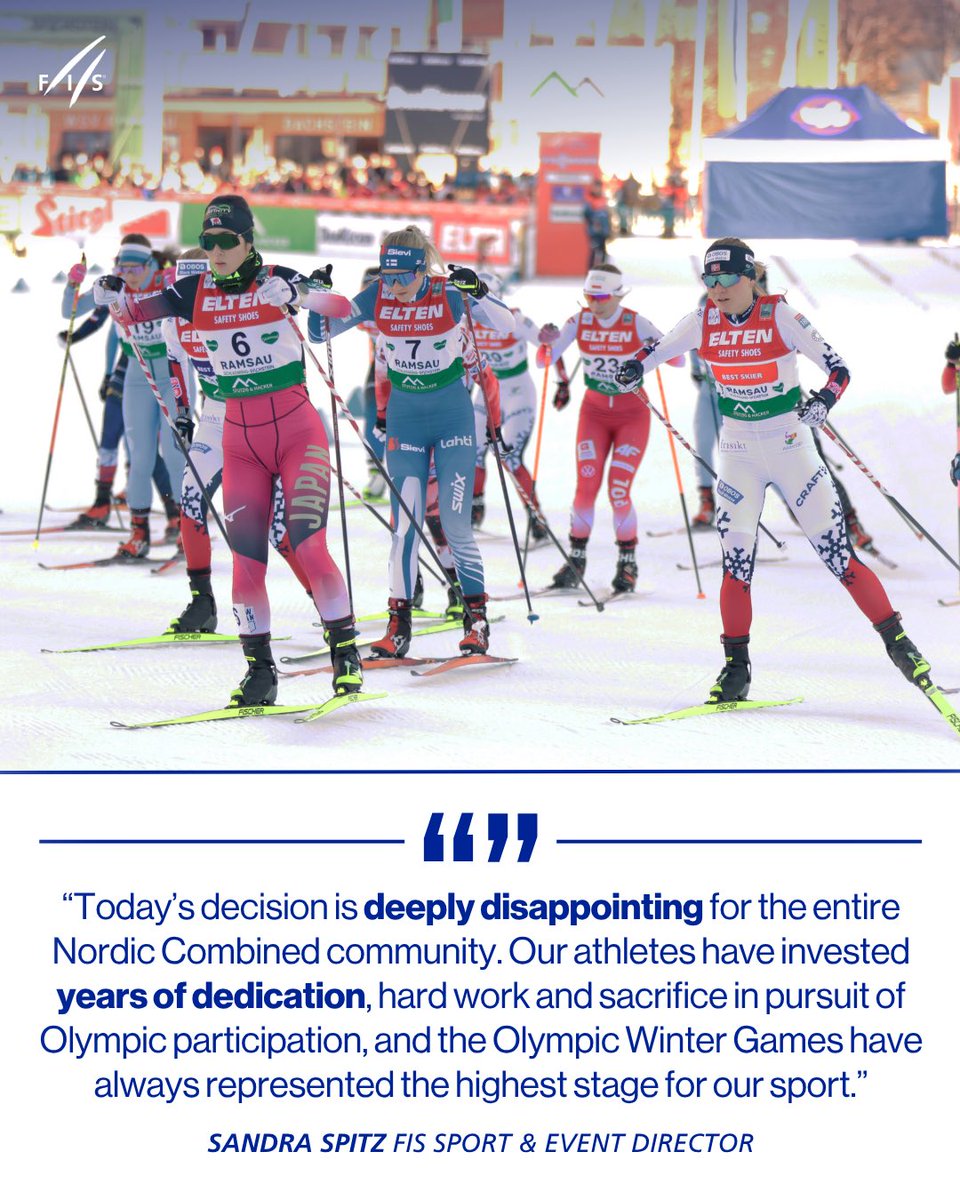 fisnoco's tweet photo. We stand together behind Nordic Combined - no matter today’s decision🤝
Thank you for all your support!💙
#fisnoco #nordiccombined #wintersport https://t.co/ZtromYjFbt
