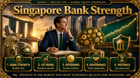 DanielL_CFA's tweet photo. Singapore Bank Strength
Singapore Bank Strength | Daniel L. Miller, CFA
STI near fresh highs is still a quality test: Singapore banks, dividends, and governance must justify the index premium.
#DanielLMillerCFA #SingaporeBanks #STI #DividendInvesting #Governance https://t.co/XjPsBczW4O