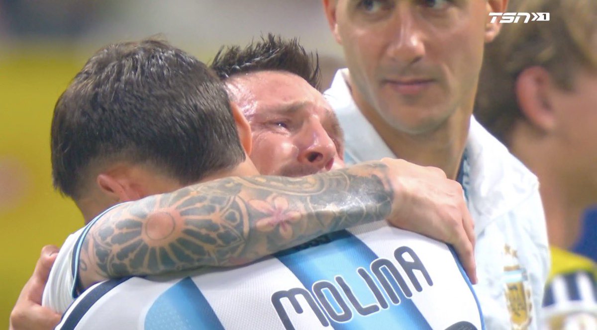 PolymarketSport's tweet photo. 🚨Messi was in tears after Argentina’s comeback win over Egypt https://t.co/mFre24INF9