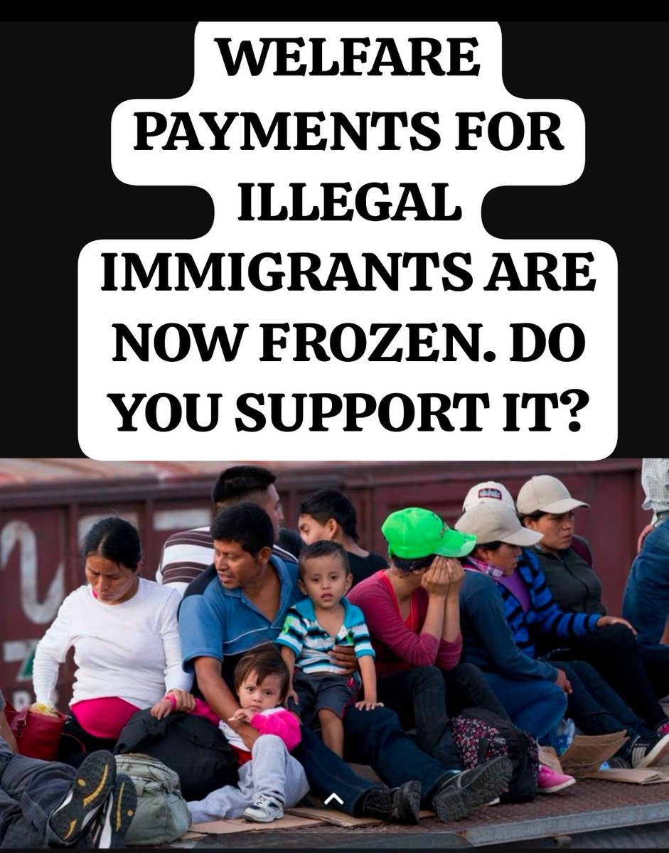 EshaAA33's tweet photo. YES or NO Poll!

Do you support suspending welfare benefits for undocumented immigrants who are in the United States illegally?

Yes or No? https://t.co/dvaKA4JCAv