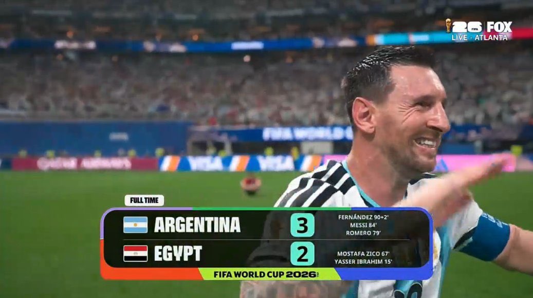 therealityspot's tweet photo. What a Game . Emotions at an all time peak. God! 

What was this match? 😭 #argentina  #messi #fifaworldcup2026 #fifa #ARGvsEGY 

Drop ♥️ like 👍 if you’re Messi Fan https://t.co/brtC42GT7y