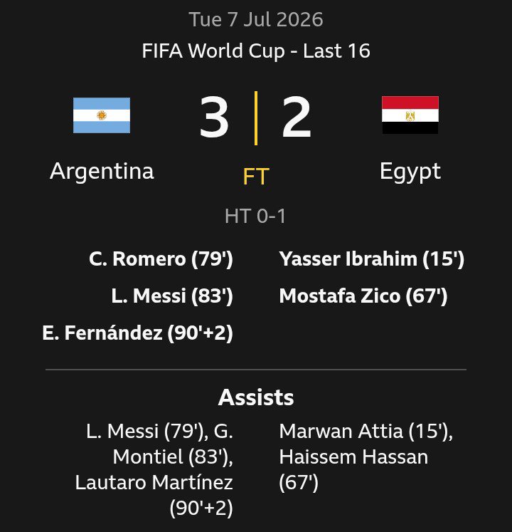 kaivoltix's tweet photo. 🚨 Argentina have qualified for the Quarter-finals!
Argentina pull it back late to secure their spot in the last eight! 👏🇦🇷 https://t.co/yXH1Rnq8xE
