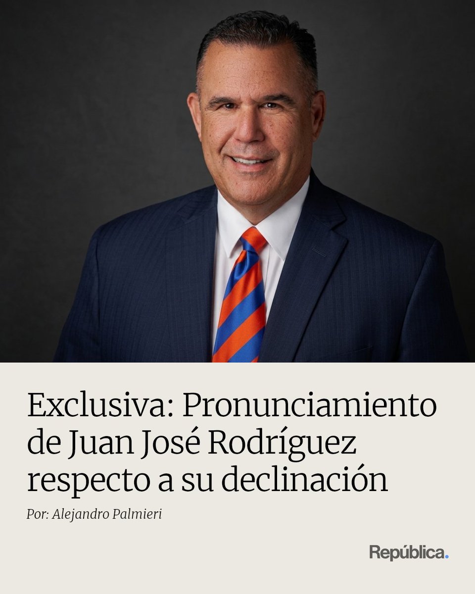 republicagt's tweet photo. 🇺🇸 Juan José Rodríguez rompió el silencio sobre su decisión de renunciar a la nominación como embajador de Estados Unidos en Guatemala. 

En un comunicado, aseguró que declinó el cargo exclusivamente por razones personales y familiares, agradeció la confianza del presidente Donald Trump y reiteró su aprecio por Guatemala y por el fortalecimiento de la relación entre ambos países. https://t.co/v2OshOPkhK