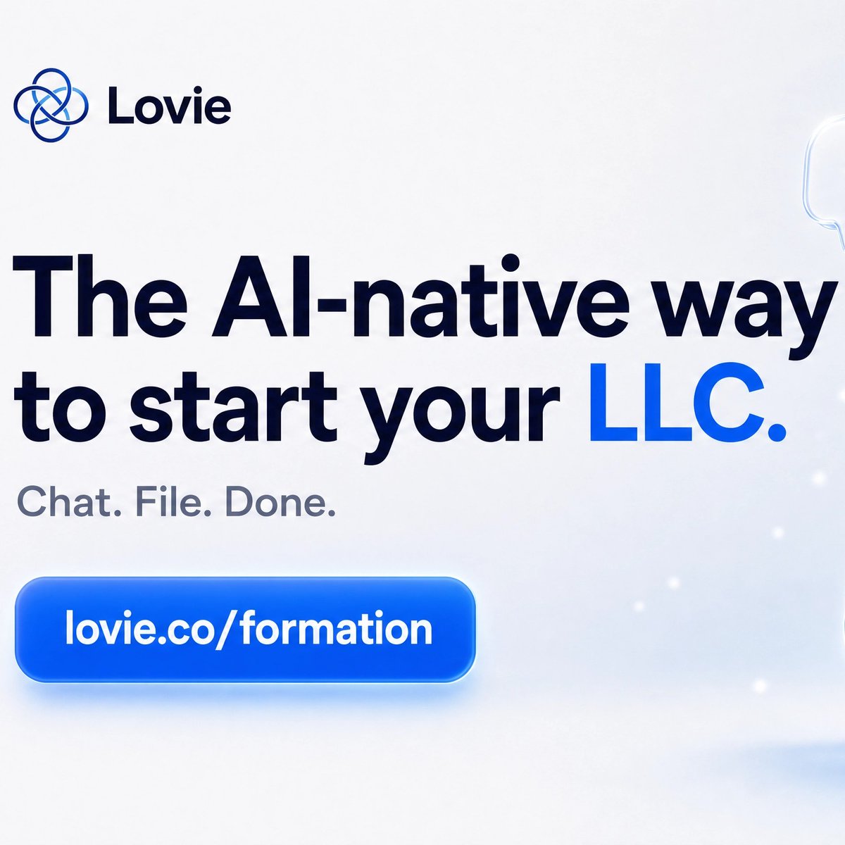 lovieco's tweet photo. The AI-native way to start your LLC. https://t.co/XNk5iw7F3G