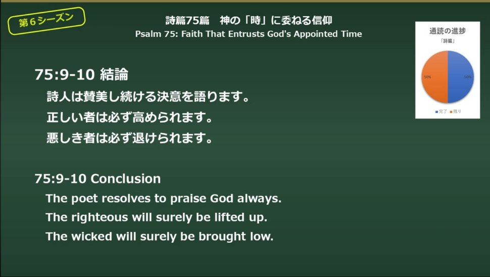 marotan1026JC's tweet photo. ⑧９－10節）結論
⑨本篇を読むポイント
⑩現代の私たちへのメッセージ

詩篇 75篇 リビングバイブル 聖書
https://t.co/NW0sFlKWds

YouTube音声版【４か月の期間限定】
https://t.co/jpHAusItrF https://t.co/o7nXDtglm5