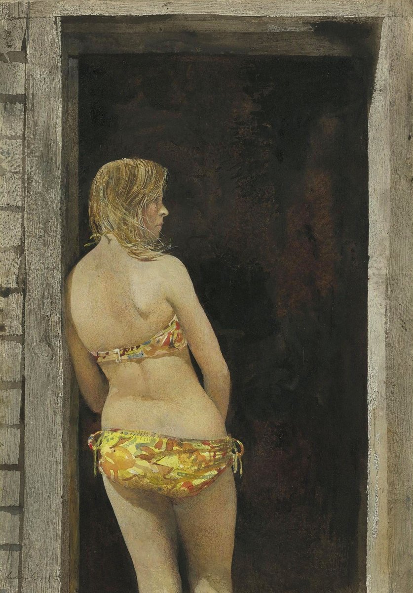 Valent6228's tweet photo. Bikini (1968) - Andrew Wyeth (1917-2009) #american_realism #drybrush https://t.co/cRtTqKE73p