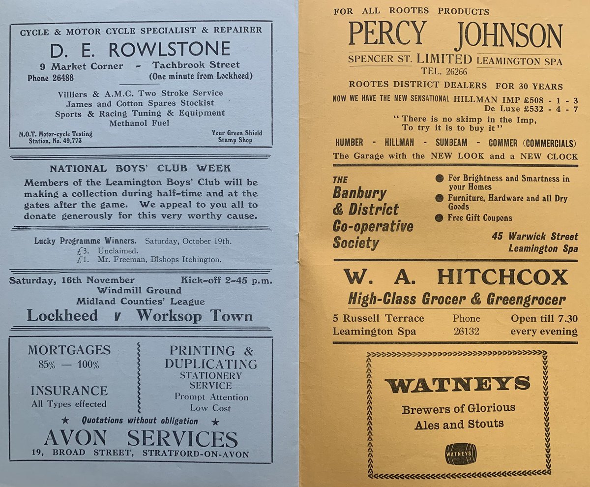 MemorabiliaMal's tweet photo. Lockheed Leamington vs Heanor Town
Midlands Counties League 2/11/63
#Leamington #BackingTheBrakes #Heanor #LeamingtonSpa #NonLeague https://t.co/nuRlcjUFg3