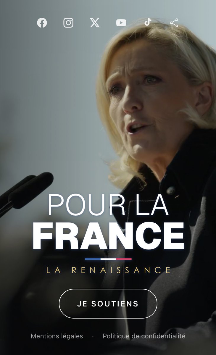 CerfiaFR's tweet photo. 🚨🇫🇷💻 FLASH | “Pour la France : La Renaissance”. Marine Le Pen lance sa campagne dès ce soir avec l'ouverture d'une plateforme présidentielle sur le web. https://t.co/QKL5ZDvQvr