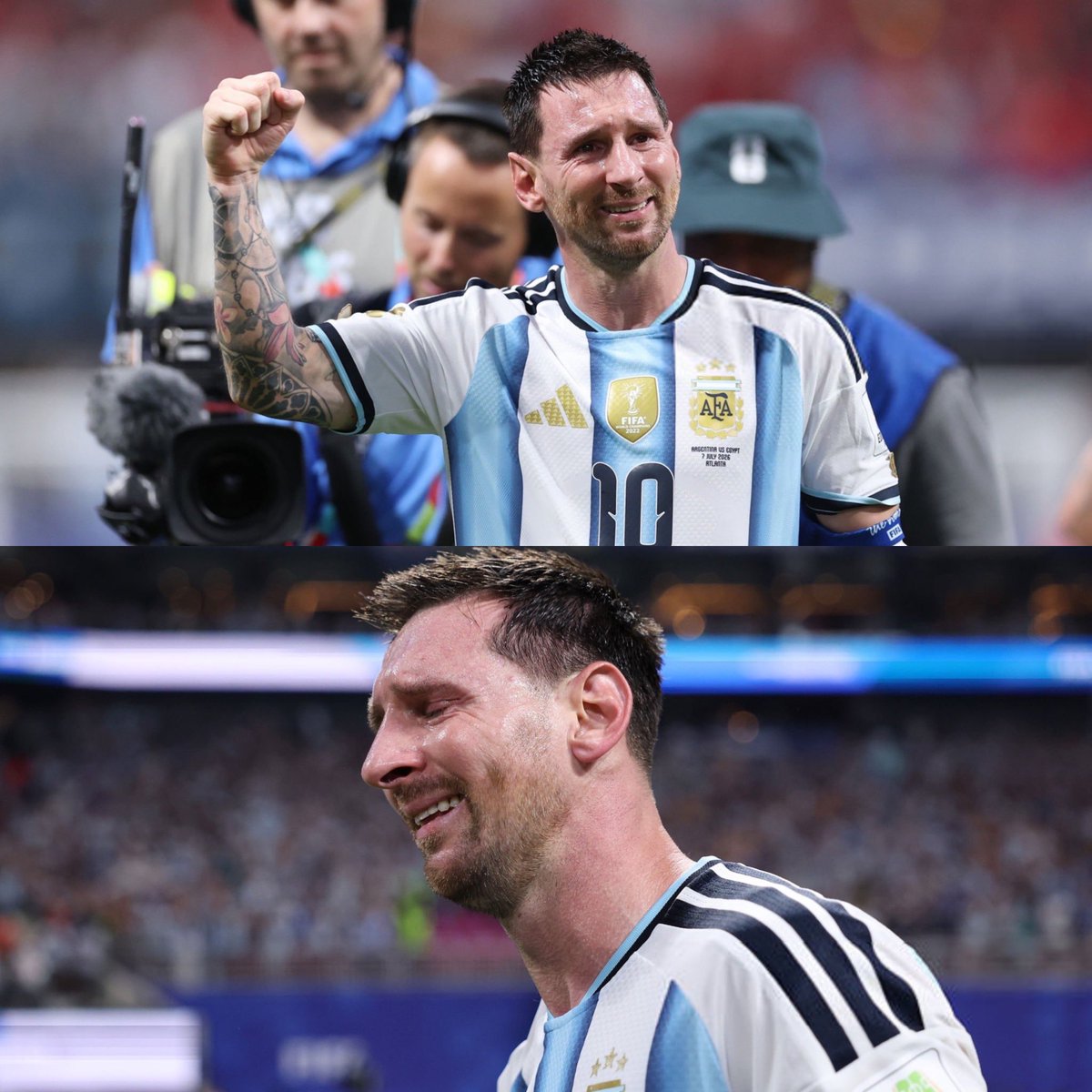 MotivacionesF's tweet photo. ¡¡ES LA IMAGEN MÁS EMOCIONANTE DE LA COPA DEL MUNDO!! 🥹🇦🇷

Ufff… qué momento. Apenas sonó el silbatazo final ante Egipto, Lionel Messi rompió en llanto. Por un instante pareció sentir que ese podía ser el final de su último baile mundialista. Pero jamás dejó de creer.

Falló un penal, sufrió durante gran parte del partido y tuvo que remar contra la adversidad. Aun así, apareció cuando más lo necesitaba Argentina: dio una asistencia, marcó un golazo y lideró una remontada inolvidable.

Las lágrimas del mejor de todos los tiempos. No tiene nada que demostrar, ya conquistó el fútbol, pero sigue jugando cada Mundial con la misma pasión del primer día. Y mientras siga soñando, también soñará todo un país.

El bicampeonato sigue vivo. Las noches mundialistas de Lionel Messi todavía no terminan.

AQUÍ ES DONDE SE EMOCIONA TODO EL PLANETA FÚTBOL. 🌎⚽❤️