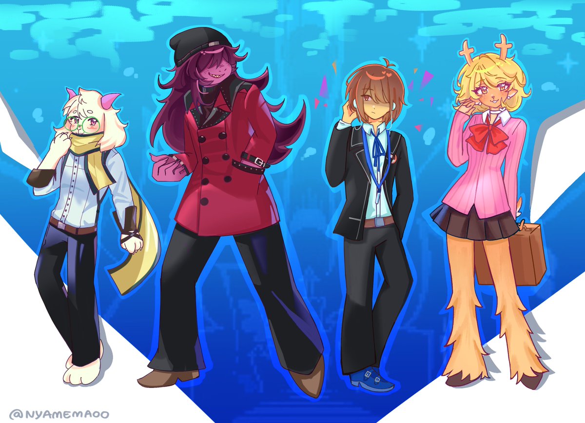 Nyamemaoo's tweet photo. they're disturbing my peace #deltarune #persona3 https://t.co/ED9JpyiMGD