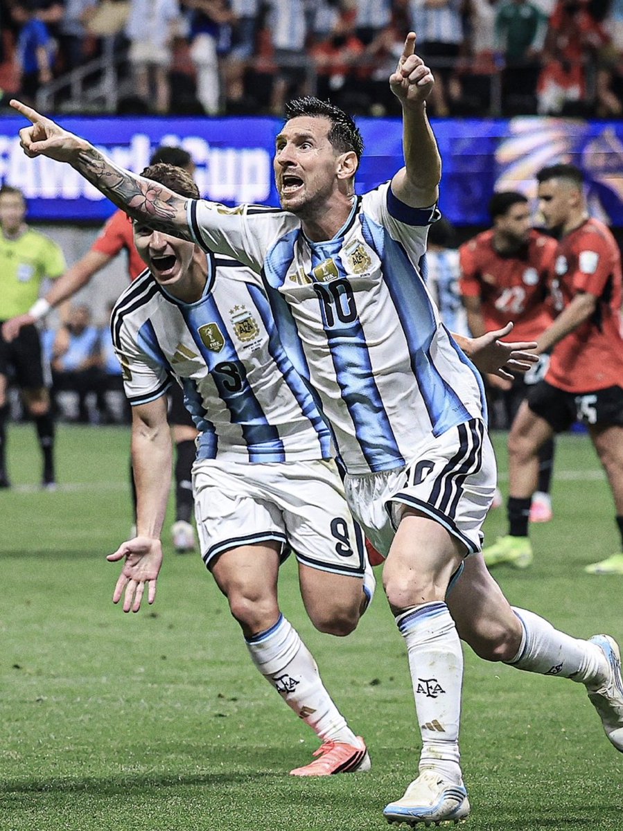 MAGAVoice's tweet photo. Argentina was down 2-0 and comes back to beat Egypt 3-2 thanks to Messi the GOAT https://t.co/1FqEA77CgI