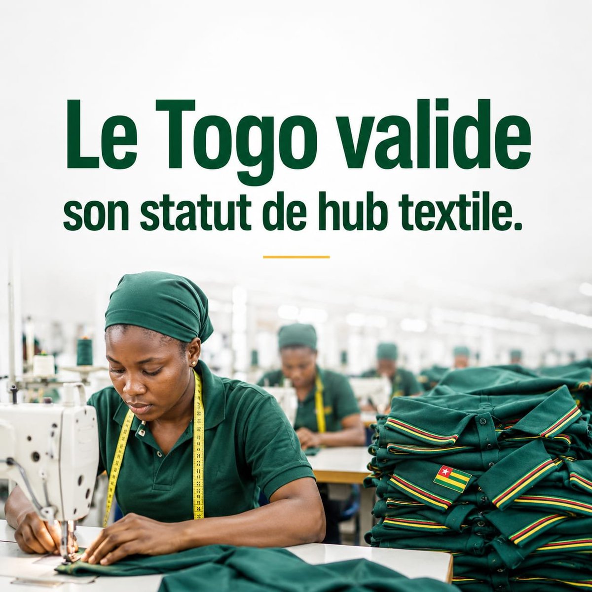 Mme_Yen_Lalo's tweet photo. Le #Togo valide son statut de hub textile. Envoyer 210000 pièces de vêtements aux #ÉtatsUnis sur la seule année 2025 démontre la régularité et l'importance des volumes traités par la #Plateforme #industrielle d’#Adétikopé.
🇹🇬🇹🇬 https://t.co/cb7QIDZFX2