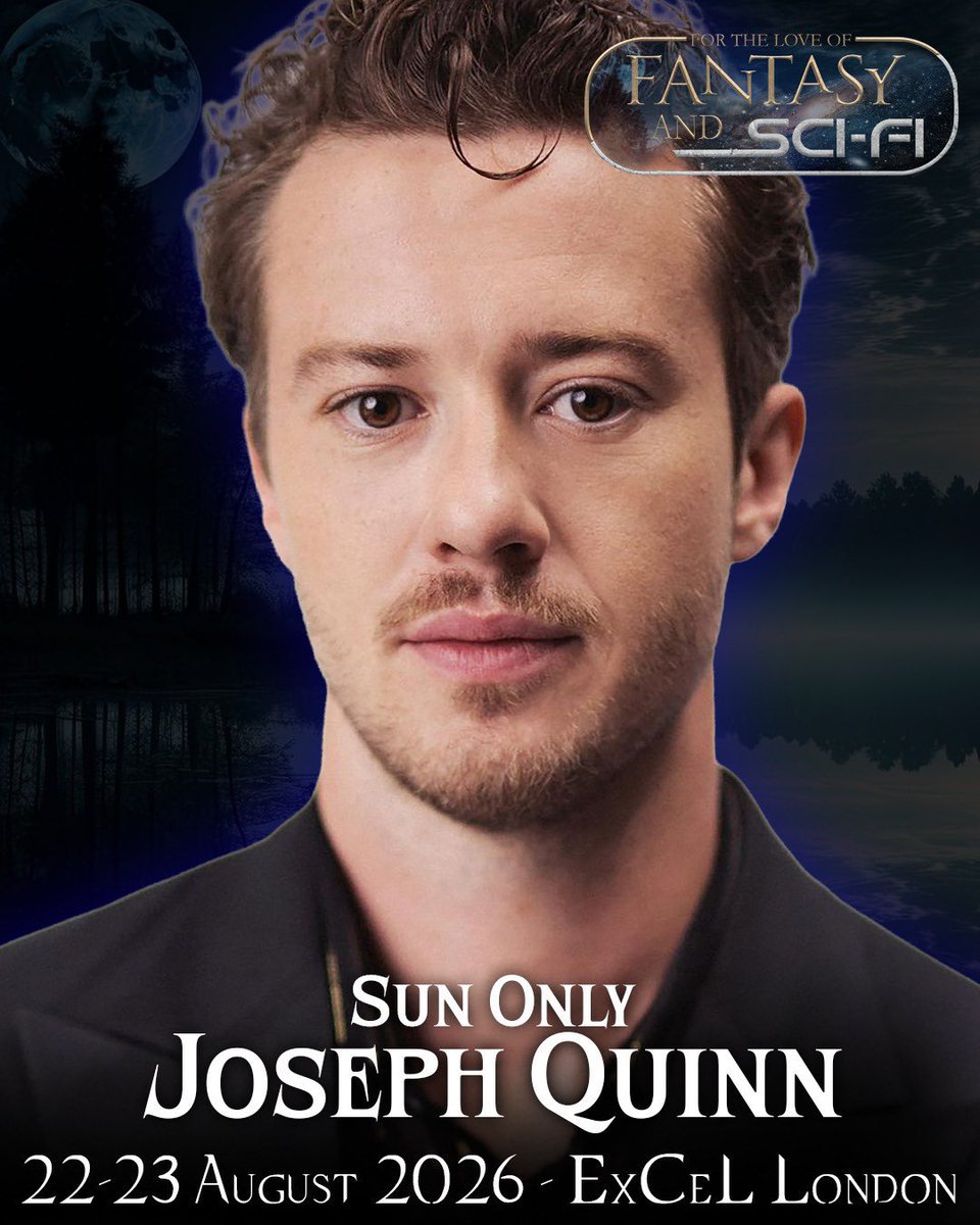joequinnhq's tweet photo. 🔴 Joseph Quinn has been announced as one of the celebrity guests attending For The Love Of Fantasy &amp; Sci-Fi 2026 on  Sunday 23rd August in London!

🎟️ GET YOUR TICKETS NOW! 👇🏻
🔗 https://t.co/CnpE9bEiz1 https://t.co/CfMmKVrtZN