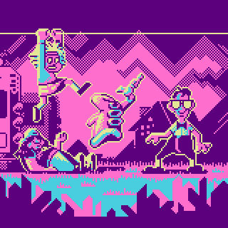 phobik's tweet photo. I made a mockup based on a really old game that was originally a point-and-click adventure, but I think a platformer for the Game Boy wouldn't be a bad idea... 🐙 @pixquare_app @aseprite #4colors #oldschoolgame #byphob #pixelart #dayoftentacle https://t.co/uBK5krQn5t