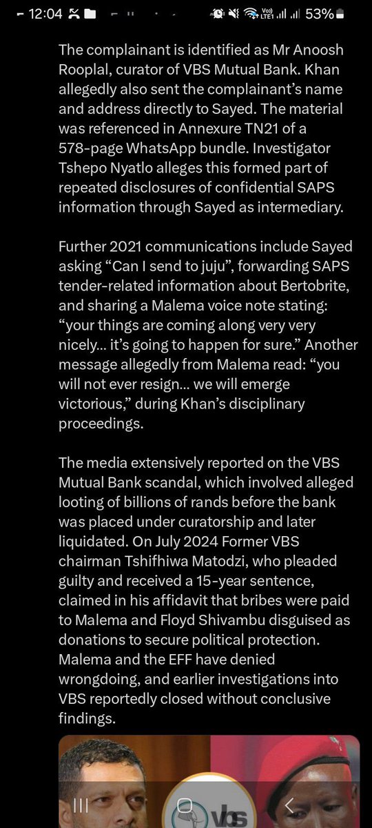 Lefaleftus's tweet photo. @CMogoeng Wat did he want with address of the curator or complainant of vbs? https://t.co/FYS1Uc3rsM