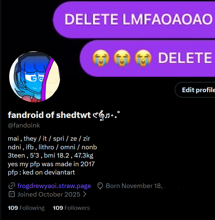 fandoink's tweet photo. can any like fandroid character "of shedtwt" follow me ill make fanart🥺 #fandroid #fandroidthemusicalrobot #fandroidtwt #fandroidandmelody #shedtwt #shedrtwt https://t.co/2h688IB6yA