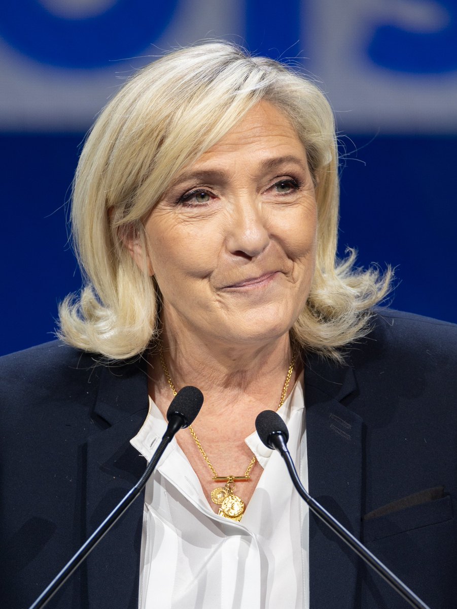 Polymarket's tweet photo. BREAKING: National Rally leader Marine Le Pen officially announces she will run for president of France in 2027.

She's now favored to win the election. https://t.co/iYKBuV3aJE