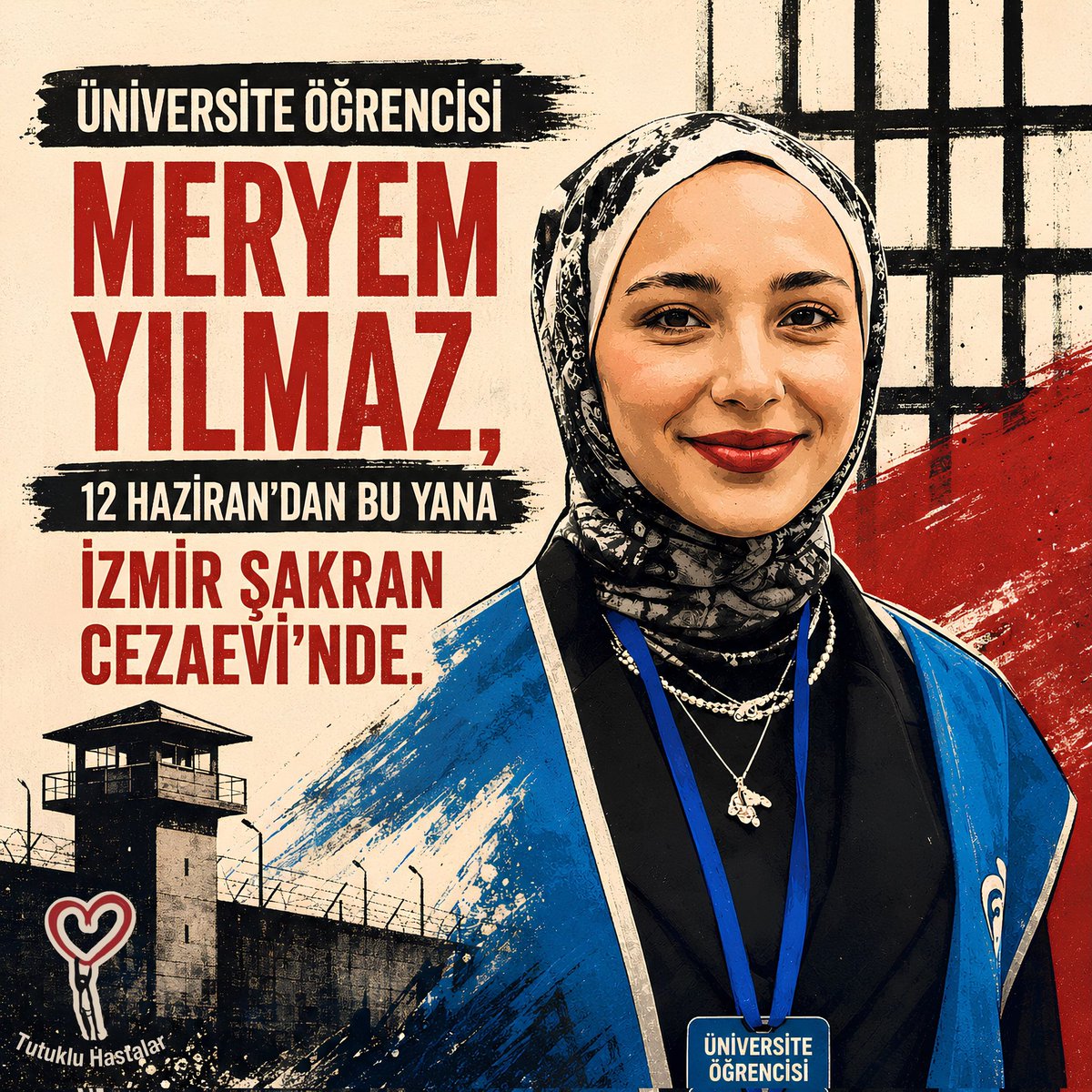 5519Neda79259's tweet photo. Üniversite öğrencisi Meryem Yılmaz, 12 Haziran'dan beri İzmir Şakran Cezaevi'nde tutuklu. İleri derece skolyoz hastası olan Meryem'in tutukluluğunun hiçbir hukuki dayanağı yok! ⚖️ Tedavi haktır, engellenemez! Meryem Yılmaz serbest bırakılsın! 
🕊️
ÖğrenciMeryem NedenHapiste https://t.co/atoegDRwuR