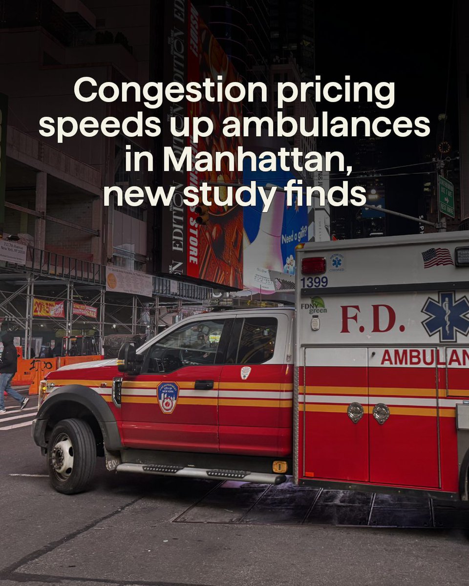 Gothamist's tweet photo. Congestion pricing has not only reduced gridlock in Manhattan — new research shows it could also be saving lives: https://t.co/E2PeZTQjz2 https://t.co/Dc9CxKpDCe