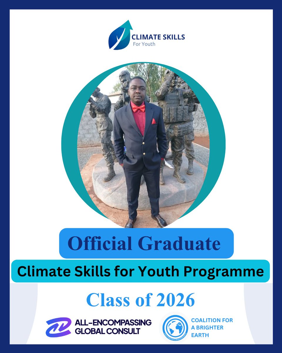 Toteephraim's tweet photo. Apprendre est un voyage. En tant que leader, je ne cesse jamais d'évoluer. Fier d'avoir terminé le programme #CSYP2026 ! 🌍🚀
Merci à CBE, AEGC et TIH pour cette formation sur le leadership climatique. Prêt pour la suite ! 🌱
#ClimateAction #Leadership #Climat #JeunesseEngagée https://t.co/1hRxzUTXme