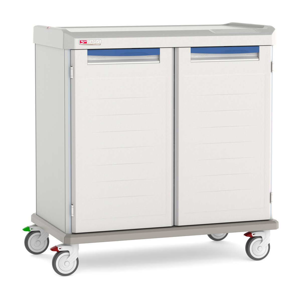 MetroShelving's tweet photo. The Starsys SXRD43CM4 Mobile Cart features a double-wide 45” high work surface with (2) fixed chrome wire shelves behind closed doors. https://t.co/aQ0Q5SwHFN https://t.co/9qlvrZmgrq