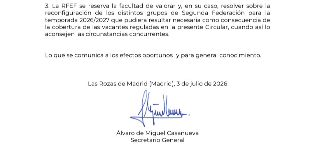 Futbol_Teruel's tweet photo. 💣La @rfef no descarta un posible cambio de grupos de 2RFEF.
Obliga a los equipos que compren la plaza a competir en ese grupo, PERO se guarda el derecho de poder reconfigurar grupos. 

Si el Madrid C compra una plaza,la rfef podría cambiar a @AtleticoAstorga o al @cfcalamocha https://t.co/cEhOUIEbC5