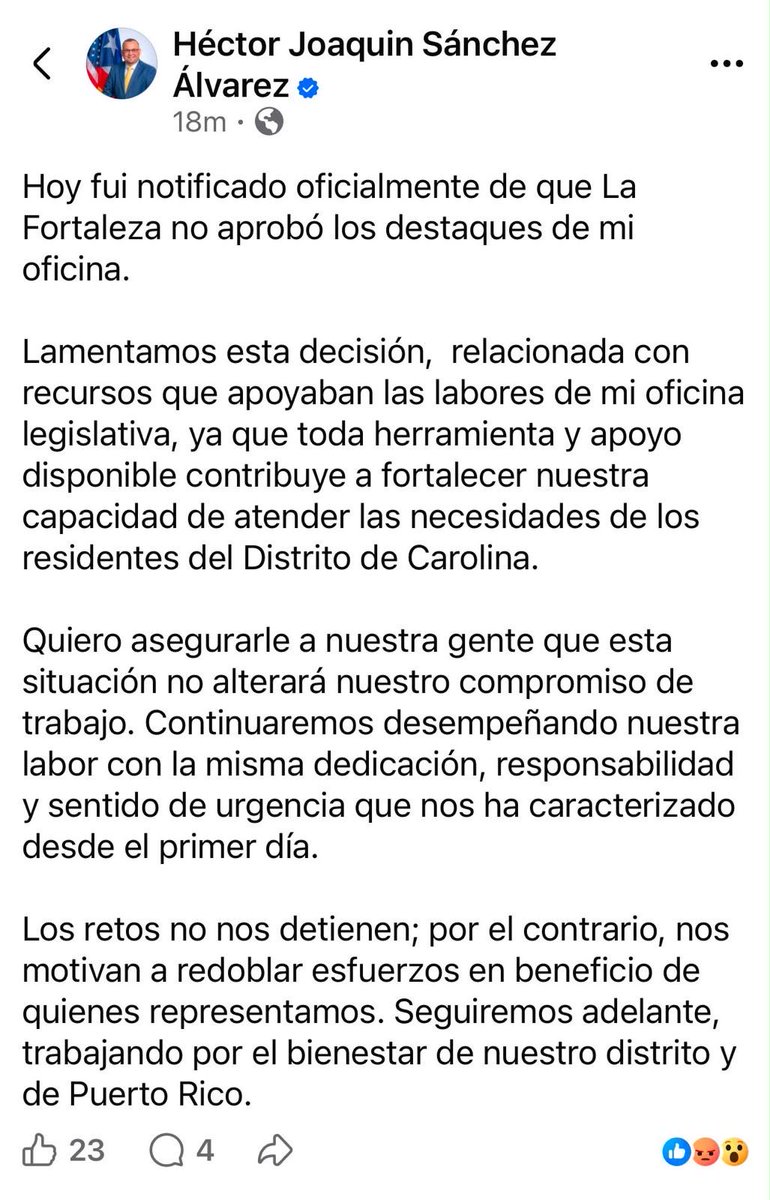 LeninPR's tweet photo. Fortaleza cancela destaques laborales de empleados de la Rama Ejecutiva en el Senado.

Ya varios senadores del PNP se han quejado en las redes sociales. https://t.co/I6mAIj8bEJ