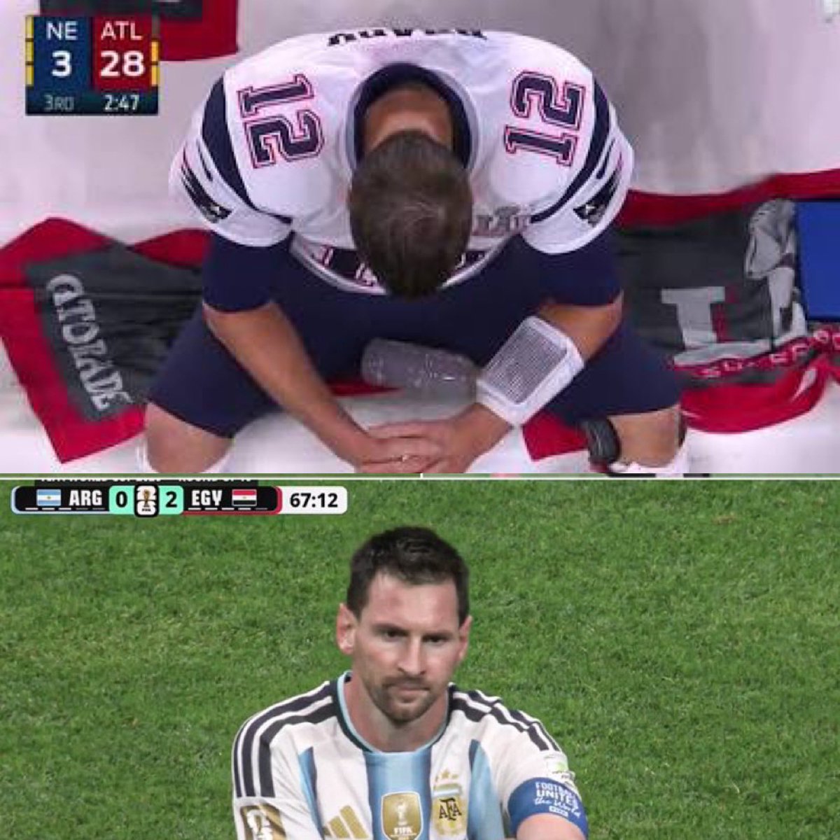 042Ezege's tweet photo. @TomBrady Two historical moments the world won't forget!! https://t.co/Zi2YTMc5JO