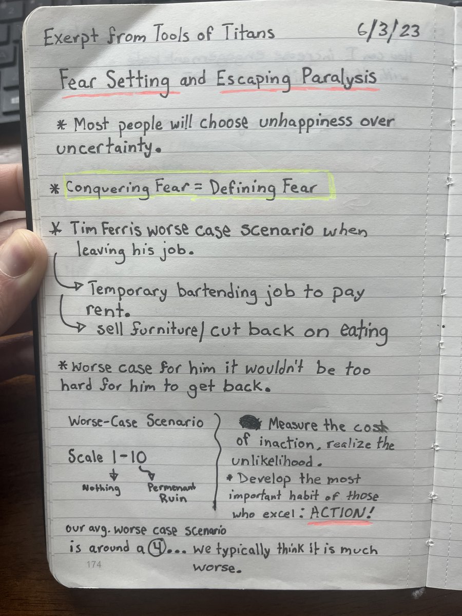 wallstreetpapii's tweet photo. @tferriss game changer. 

found this in my notes from a couple years back. helping me troubleshoot my doom days events in real time, and focus has helped my life tremendously. 

i started writing/podcasting around this time and have hosted amazing guests including your good friend @tedcooke :)

if all fails, i have uber eats updated and queued to help make some mula while things get figured out.