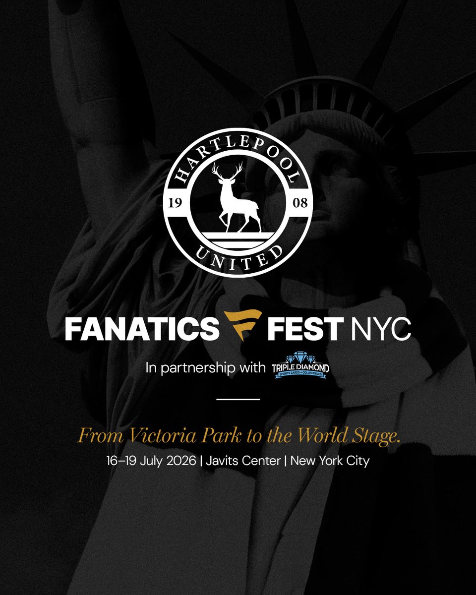 Official_HUFC's tweet photo. Sharing the stage with the biggest names in world sport 🌍🇺🇸

Hartlepool United x @FanaticsFest

🤝 In partnership with @TDSBreaks