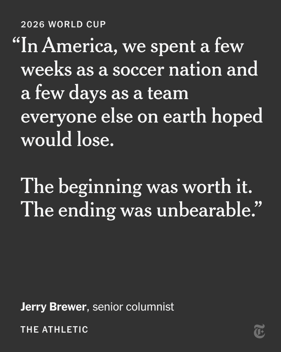 nytimes's tweet photo. From @TheAthleticFC: Folarin Balogun and the USMNT's promising start was an uplifting story while it lasted. "Then the most powerful man in the world picked up a phone," our columnist writes. "And reality upended the dream." https://t.co/H4PnCZT3f1 https://t.co/pXaRAoiGDS