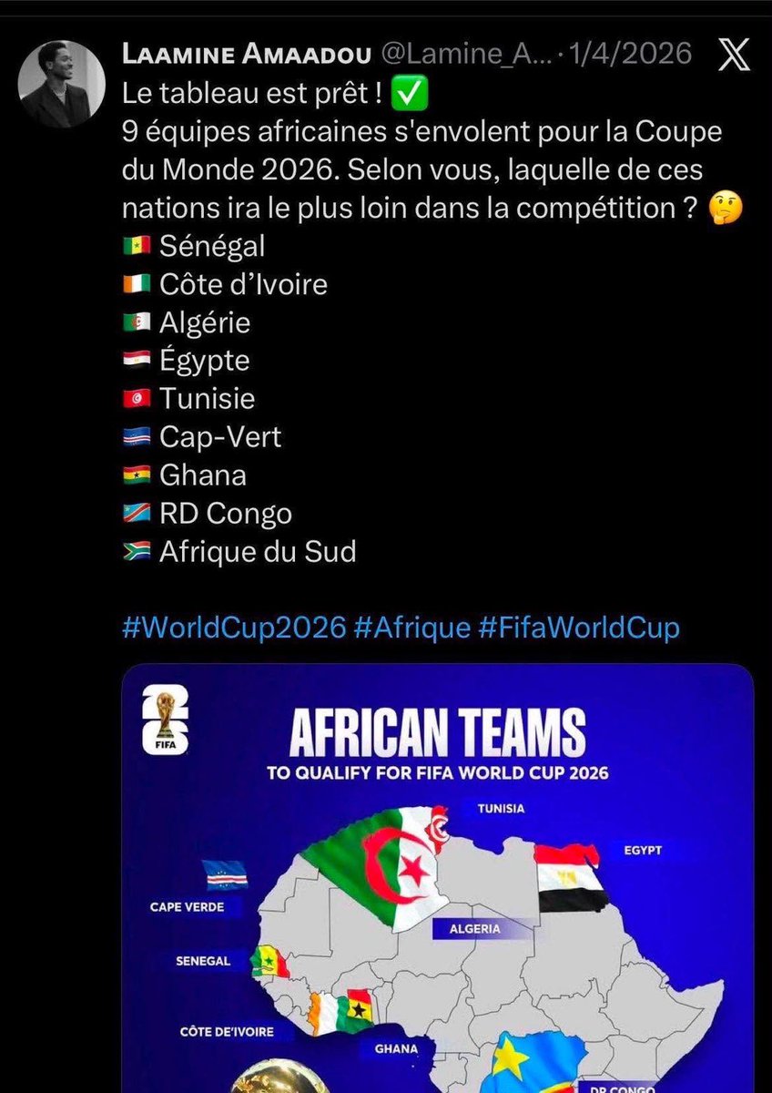 cavatoi95's tweet photo. Pour qu’au final il reste plus aucun pays africain ! Et après vous allez venir pleurer dans nos oreilles quand on dit qu’on représente que nous mêmes 🇲🇦 ! Et les mêmes qui vont pleurer je vous ai pas vu en dessous des tweet de tous ses fdp en bas là ! https://t.co/pDCrcTkbce