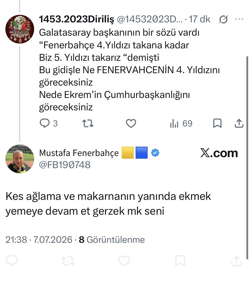 2025Turkiyem's tweet photo. @FB190748 @14532023Dirilis @imamogluhaberrr Lan karı gibi neden kaçtın hemen

1- Ben GALATASARAY’lıyım
2-Be REİS’ciyim
3-Makarnacı dediğiniz adamların Seçtiği Adam sizi yönetecek.Siz buna itaat edeceksiniz 
4-Açı varmı Açı https://t.co/MC9PloVwL0