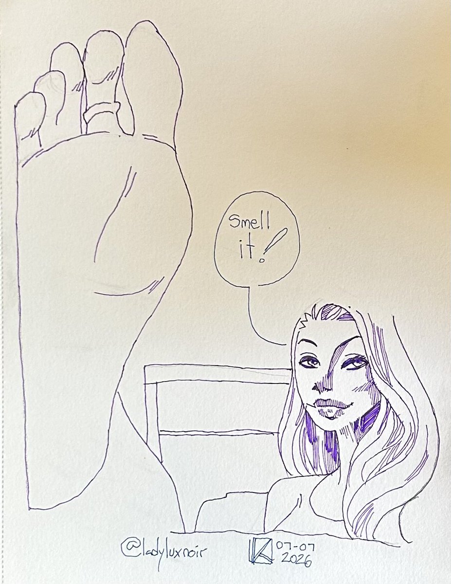kylevolume2's tweet photo. Do you like 🦶?
Do you like @LadyLuxNoir ?
Maybe you’ll like this drawing!
#luxeffect #cartoon #comic #pinupart #barefeet #soles #scribble #sketch #rt #twt https://t.co/yQzwaW2wkl