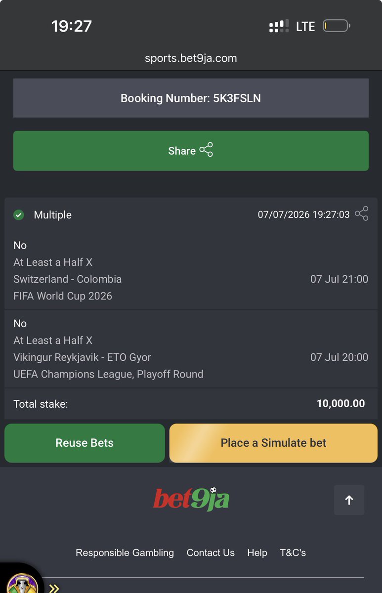 BetParkO's tweet photo. - 5K3F9GW
- 5K3FSLN
- 5K3FXMJ
- 5K3H25P
Late Night #Bet9jaCode