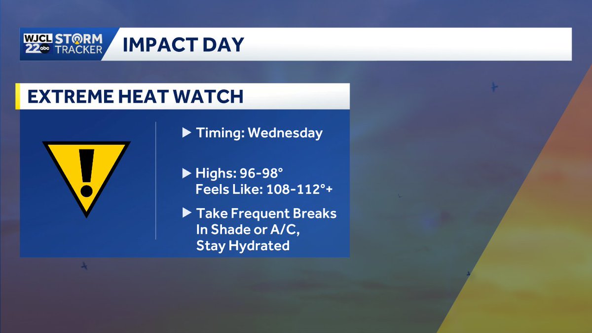 Extreme Heat Watch in place for Wednesday. Peak feels like