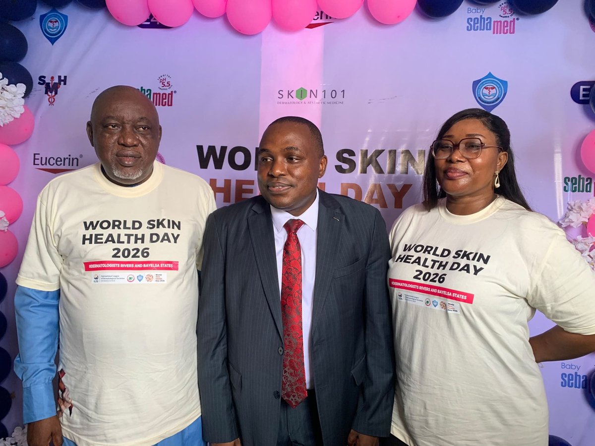 Justiceori's tweet photo. The Rivers State University Teaching Hospital, under the leadership of its Chief Medical Director, Professor Chizindu A. Alikor, hosted World Skin Health Day 2026 in collaboration with the Nigerian Association of Dermatologists, Rivers and Bayelsa State Branches. https://t.co/gJtyfbS3qZ