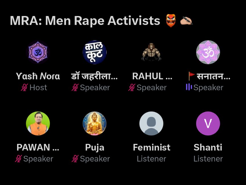 Unundi0's tweet photo. My friend @yash_nora made a very nice space AS PER SANATAN DHARMA by calling out these anti-Indian &amp; anti-Sanatan MRA activists who spill @venom1s against Women/Devi @MenMuscleMoney @AnmolDang1997 @thatindicmonk @Ambar_SIFF_MRA @realsiff @BurmeeM @MenTooHuman @DeepikaBhardwaj https://t.co/oUtRDHUtBE