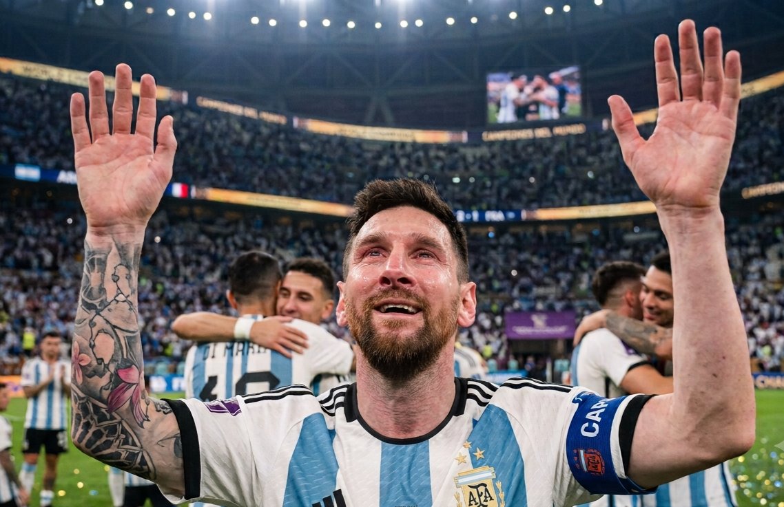 hiamEnoch's tweet photo. Ohhh, this game was a joy to watch! 
And you know, He is winning games while missing penalties. 
Messi is indeed a blessing to football 
#Messiisablessing
#worldcupisamazing
#MessiistheGOAT.
@FIFAWorldCup @WorldCup26HQ @Argentina @USATODAY @m8arteta @Messismo10 https://t.co/GB7zSZfm9j