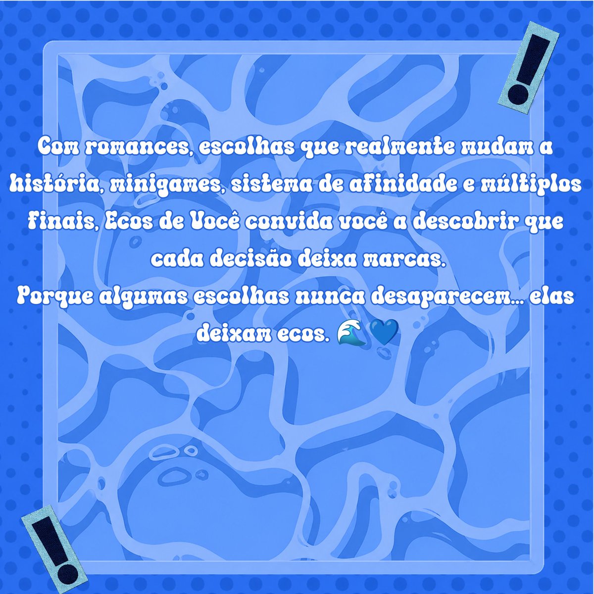 Cabrinhaesklgh's tweet photo. Sinopse da nossa história 🇧🇷🤏
#ecosdevocejogo
#visualnovel 
#otomegame 
#cabrinhaestudios https://t.co/dbwaYBUrPy