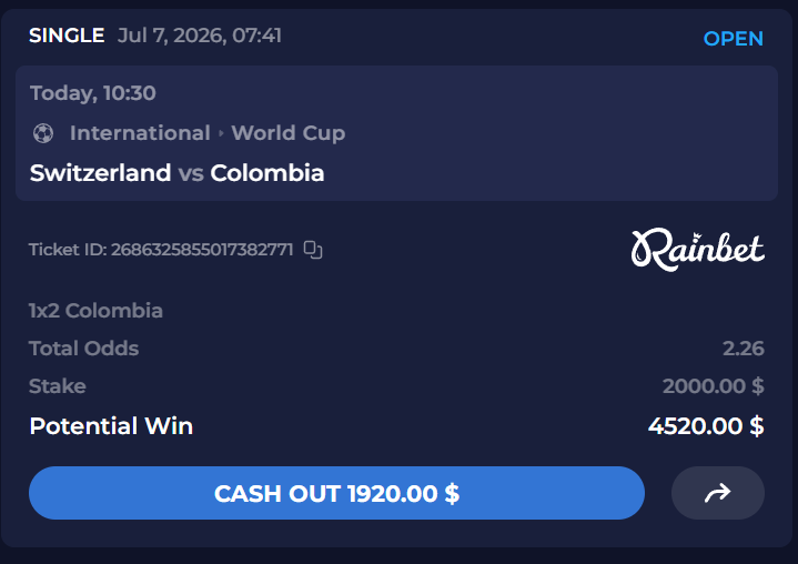 RektProof's tweet photo. My team is out so gotta go for Colombia here https://t.co/ucowKgIzid