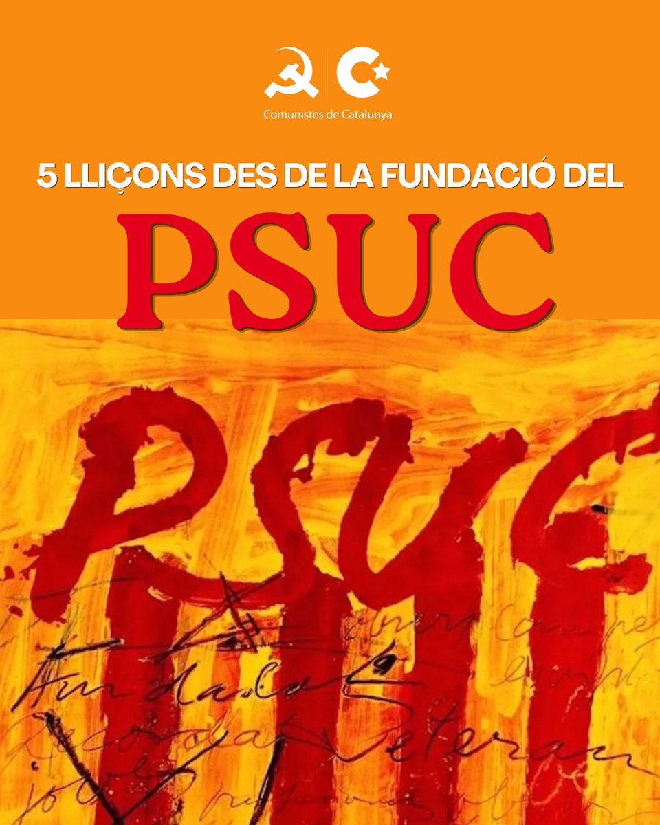 comunistes's tweet photo. Enguany, el PSUC fa 90 anys!

No hi ha millor commemoració que recollir les lliçons que el seu llegat ens va deixar als i les comunistes. I tu, en saps alguna més? https://t.co/yT4WGZMe0W