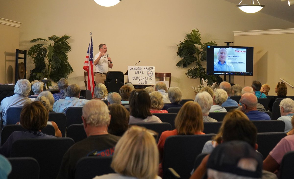 AVindman's tweet photo. Great energy last night in Ormond Beach! Thanks to all who came out to hear my vision for Florida — I’m proud to have your support. https://t.co/2tkfJyt1vv